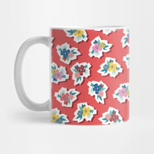 Flower Papercut  Stickers Mug